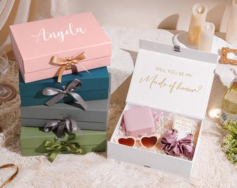 Custom Bridesmaid Gift Box,Bridesmaid Proposal Box,Bridal Party Gift Boxes,Empty Box,Wedding Gift Box,Bridal Shower Box,Maid of Honor Gift