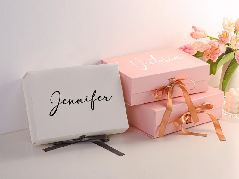 Custom Bridesmaid Gift Box,Bridesmaid Proposal Box,Bridal Party Gift Boxes,Empty Box,Wedding Gift Box,Bridal Shower Box,Maid of Honor Gift image 2