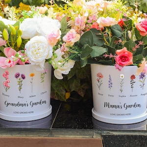 Custom Grandma's Garden Plant Pot,Outdoor Planter,Grandmas Garden,Mother's day gift,Birth Month Flower plant Pot,