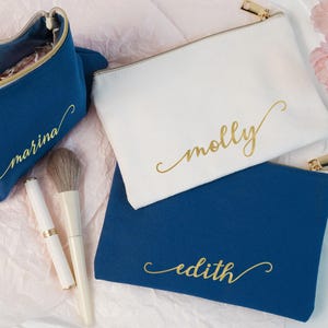 Personalisierte Brautjungfer Make-up Tasche, Hochzeit Make-up Tasche, Brautjungfer Geschenkvorschlag, Kosmetiktasche, Brautjungfer Geschenk, Reise-Make-up-Tasche, Kulturtasche
