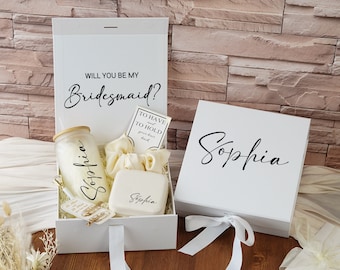 Custom Name Bridesmaid Gifts Box,Bridesmaid Proposal Box,Will You Be My Bridesmaid,Bridal Party Gifts Boxes,Wedding gift box,