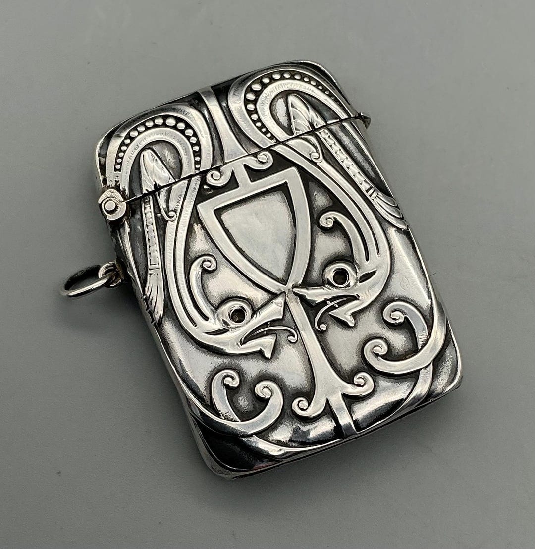 Antique Art Nouveau Silver Vesta Case – Sterling Silver Match Safe - Etsy
