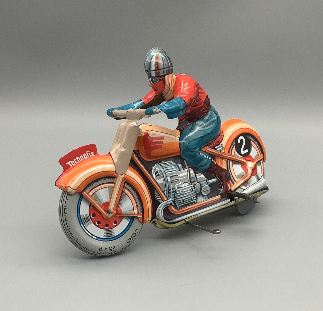 Technofix GE255 Tinplate Clockwork Racing Motorcycle - Etsy