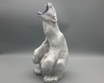 Statuetta Royal Copenhagen dell'orso polare ruggente