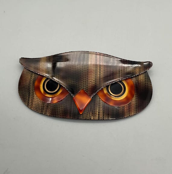 素敵なヴィンテージの Lea Stein フクロウのブローチ。 - Etsy 日本