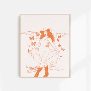 You Give Me Butterflies, Cowgirl Fine Art Print, Retro Cowgirl Art, Vintage Cowgirl Wall Art, Western Wall Decor, Unframed Print
