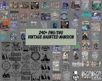 Plus de 240 Png/Svg de lot de manoir hanté, mortels idiots, Madame Leota Png, pack de cliparts Halloween effrayant, effrayant maison hantée Png