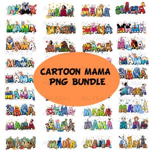 Paquete de más de 40 mamás de dibujos animados (PNG), princesas mamás (PNG), superhéroes mamás (PNG), personajes de dibujos animados mamás (PNG), ratón y amiga mamás (PNG), mamás divertidas (PNG)