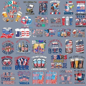 50+ Rot, Weiß und Brauen Png Bündel, Vierter Juli Bier Png, Bierliebhaber 4. Juli Png, Unabhängigkeitstag Png, Vaterländisches Bier Png
