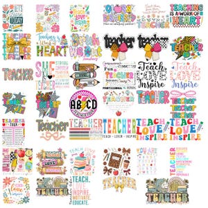 Teacher Life png-bundel, She Is Teacher png, Teach Love Inspire png, Last Day School png, coquette Teacher png, waardering leraar png