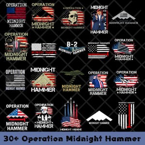 30+ Operation Midnight Hammer Bundle PNG, Patriotic Stealth Bomber Design, USA Flag Military Png,Air Force Veteran Gift,USA Independence Day