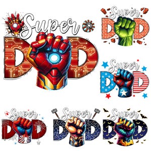 Pacote de PNG de Super Pai – O melhor pai de todos os tempos, super-heróis engraçados e designs de vida de pai para presentes de dia dos pais PNG