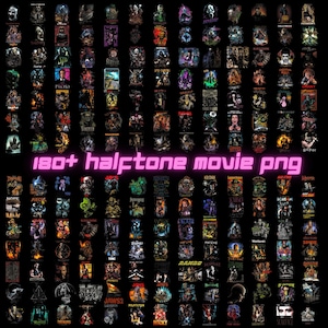 180+ Halftone Movie Png Bundle, Halftone Movie Designs Png, Halloween Movie Png, Tv Shows Png, Retro Movie Png, Popular Shows Png