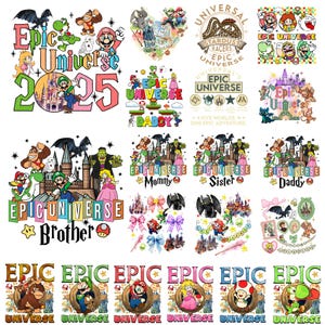 Epic Universe Studio 2025 Png Bundle,, Coquette Png, Epic Universal Bracelet Png, Vintage Epic Universe png, Family Trip png