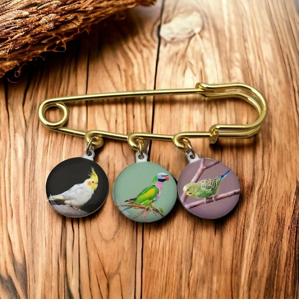 DIY Pin Photo Frame Pins with Pendant Pet Memorial Gift Personalized Photo Gift Personalized Any Photo Brooch Photo Parrot Photo Charm
