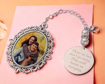 Thermal Transfer Blank Photo Pendant with Personalized Memorial Wedding Bouquet for Bridal Party Decoration