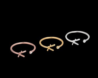 A tot Z open verstelbare roestvrijstalen trouwring met initialen voor vrouwen 2024 trend gouden kleur paar sieraden accessoires cadeau