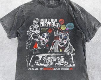 Comfort Colors® 1717 Vintage House of 1000 Corpses T-Shirt, Rob Zombie Horror Movie T-Shirt,  Unisex Comfort Colors  HC98