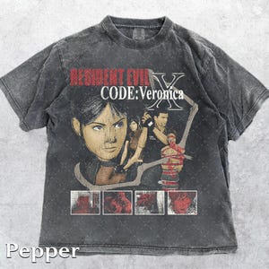 Komfortfarben Resident Evil X Code Veronica Vintage T-Shirt, Resident Evil Biohazard Geschenk für Frauen und Männer Unisex T-Shirt RE88