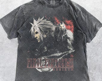 Comfort Colors Final Fantasy VII Rebirth Shirt | Cloud Strife Comfort Colors Tee | JRPG Retro Gamer T-Shirt |  FF77