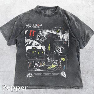 Comfort Colors® 1717 ヴィンテージ It 2017 Tシャツ、ハロウィンホラー映画Tシャツ、男女兼用ギフト Comfort Colors HI13