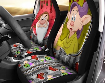 Grumpy Seat Covers, Disney Grumpy Car Seat Covers, Disney Dopey Car Seat, Grumpy Car Decor, Snow White Auto Seat Covers
