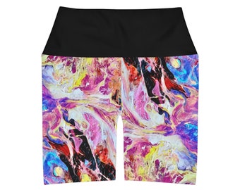 High Waisted Yoga Shorts (AOP)