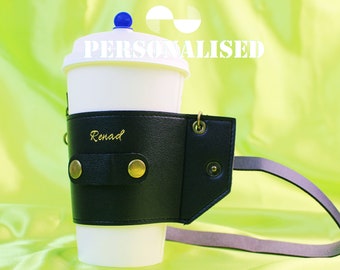 Personalisierte Kaffeetasse Träger | Benutzerdefinierte Kaffeetassenhülle | Kaffee Sleeve