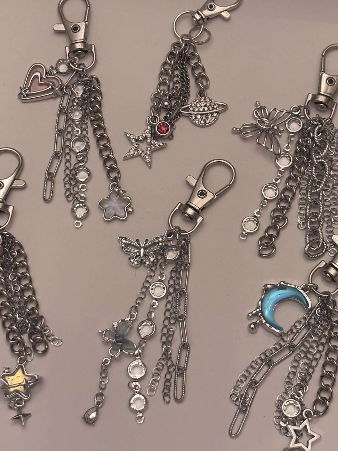 ◆BADBLOOD◆ Bad Rhombus Keyring Shiny Silver w-keyling-014 Honbay 5PCS Metal Star Shape Keychains Decorative Star Key