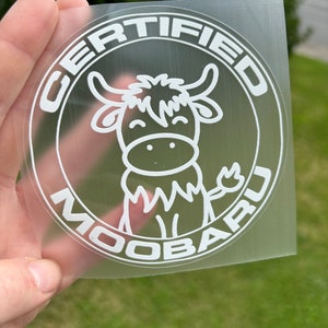 certified moobaru | Moobaru highland cow vinyl sticker | vinyl window sticker | car decal