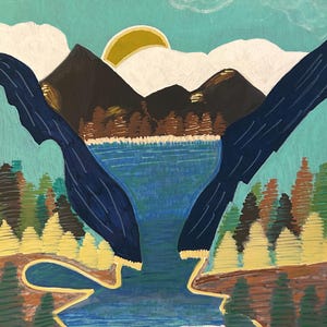 Mountain Sunshine Acrylic Painting on Canvas Panel