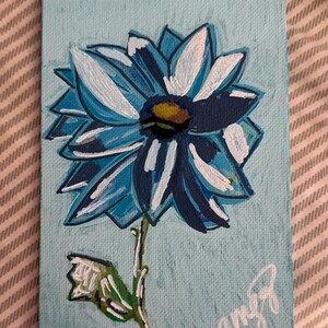 Blue Again Acrylic Painting on Canvas Panel