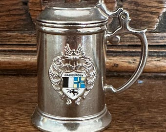 Vintage Ges Gesch Miniature Stein Souvenir - Graubunden
