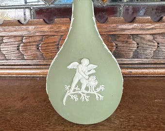 Vintage Jasper Ware - Wedgewood Porcelain Small Neck, Large Base Vase | Cherub Motif | Made in England
