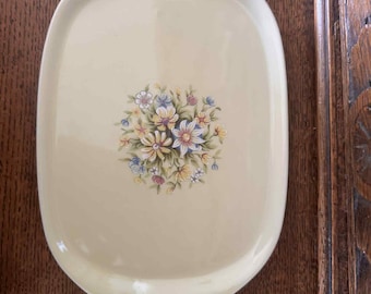 Vintage Oval Serving Platter 21cm  | Made in Japan | Old European Flower Bouquet Limoges