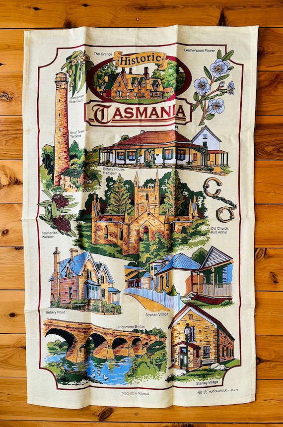 Vintage Tea Towel *New Condition* TASMANIA Collection