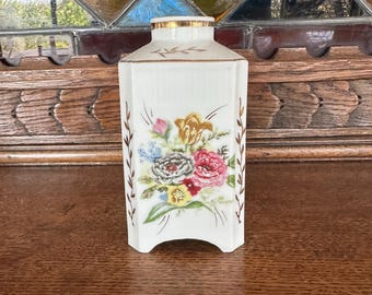 Vintage 1900s Victorian Porcelain Hand Painted Vase / Perfume Bottle / Stamped 047