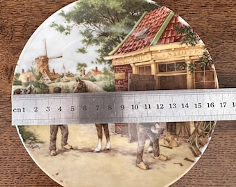 1984 Vintage Dutch Ceramic 17cm Plate. Blacksmith | Royal Schwabap | Perfect Condition | Hand Decorated | Ter Steege Bv. Holland |