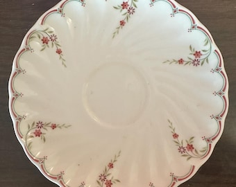 Vintage Wedgwood Pink Garland Teacup Saucer | Fine Bone China