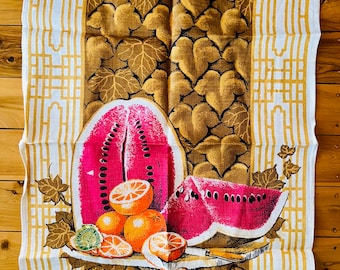 Vintage Irish Linen Tea Towel - Fruit Salad - Richardson's - Made in Ireland