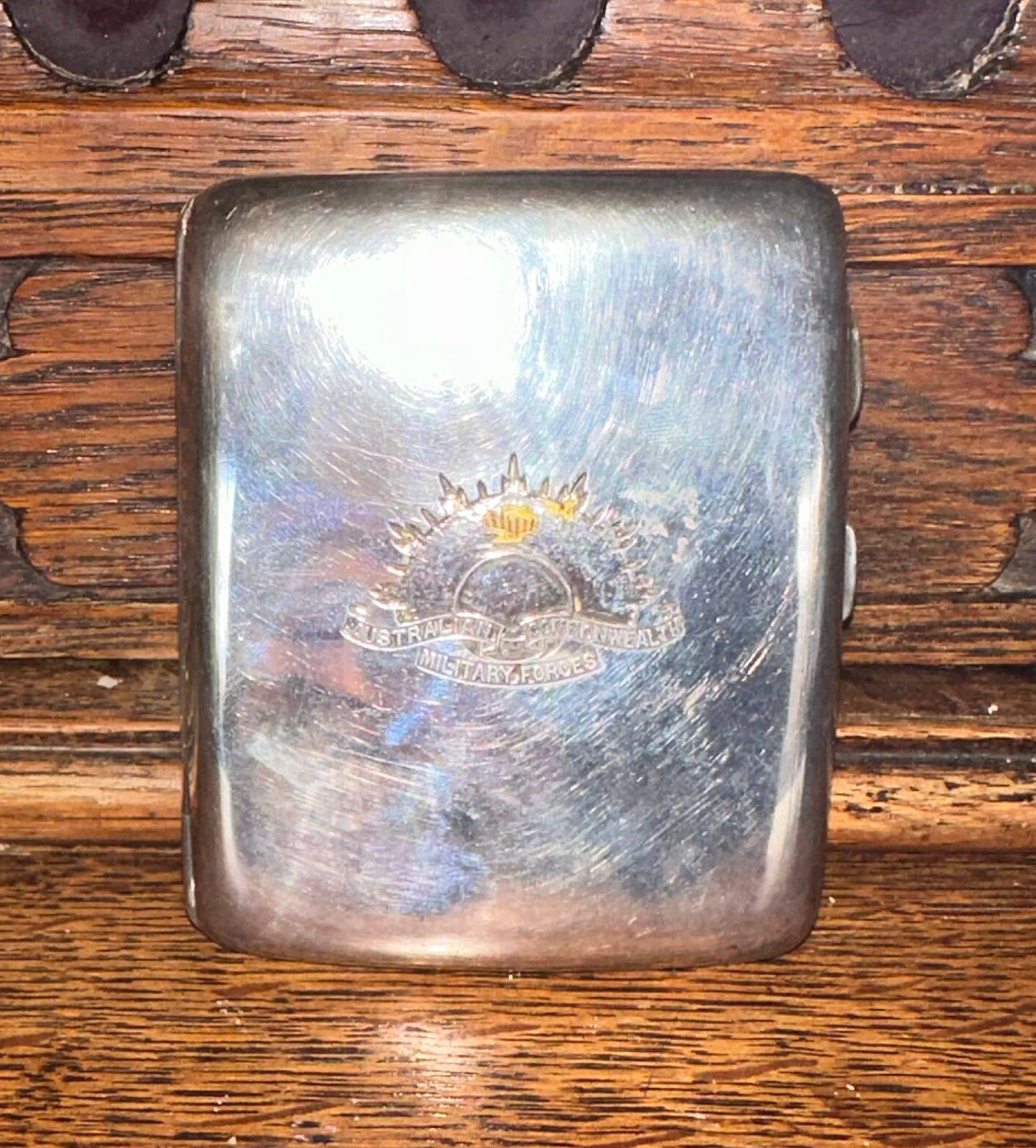 ww1 cigarette case Australian Commonwealth Military Forces WWI Stirling Silver Cigarette Case