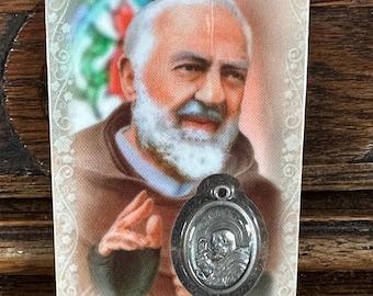 Saint Pio Prayer Card & Charm Pendant: Religious Gift