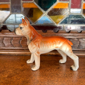 Vintage Porcelain Boxer Dog Figurine