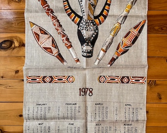 Theedoeken vintage kalender *Nieuwstaat* Verkrijgbaar in jaren: 1978 // 1979 // 1987 // 1991 // 1992