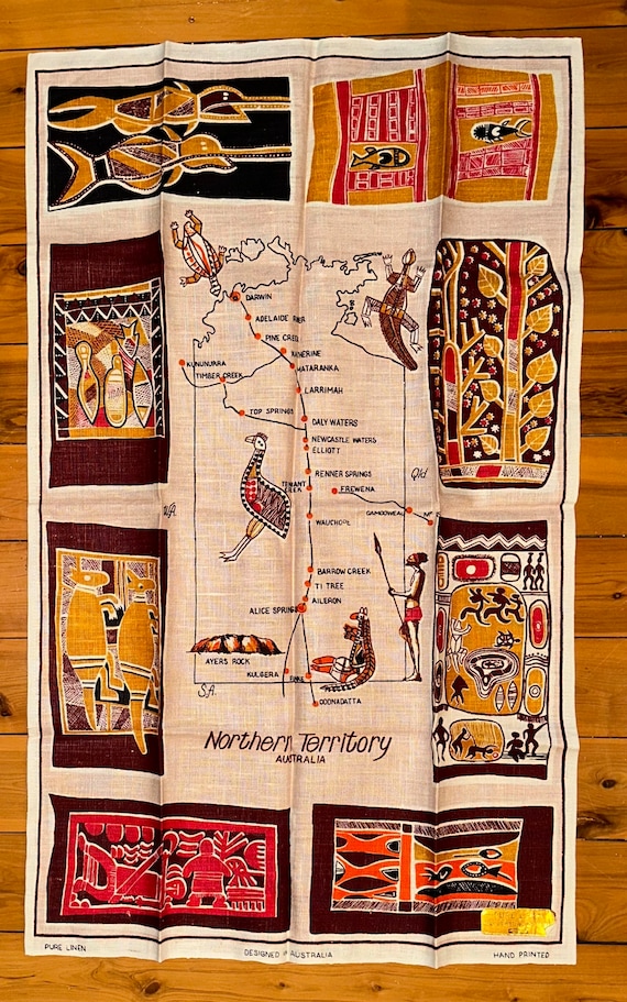 Vintage Tea Towels **New Condition** Linen - NORTHERN TERRITORY Collection