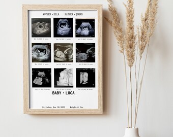 Personalised Ultrasound Baby Scan Photo Frame | Baby Ultrasound Memorial Frame