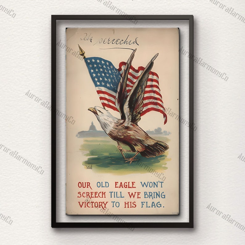 Patriotic Home Decor Vintage 4th of July American Flag Printable Art ...