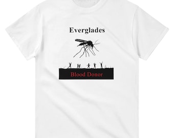 Camiseta de cuello redondo con estampado de mosquitos Everglades / Gildan® 5000 White
