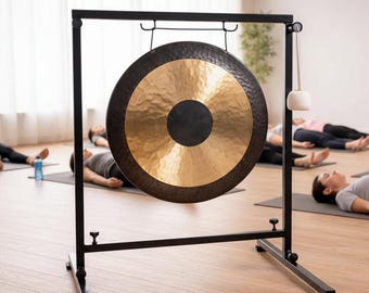 Soporte para gong de meditación hecho a mano – Estructura de acero (Círculo y rectángulo)