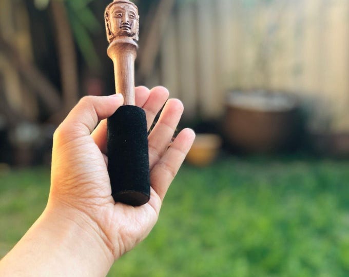 Buddha Wooden Mallet | Handcrafted Meditation Tool for Singing Bowl Resonance